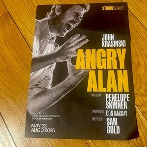 john krasinski from “the office” Angry Alan off broadway playbill